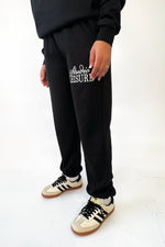 Studio Leisure cursive black embroidered relaxed jogger
